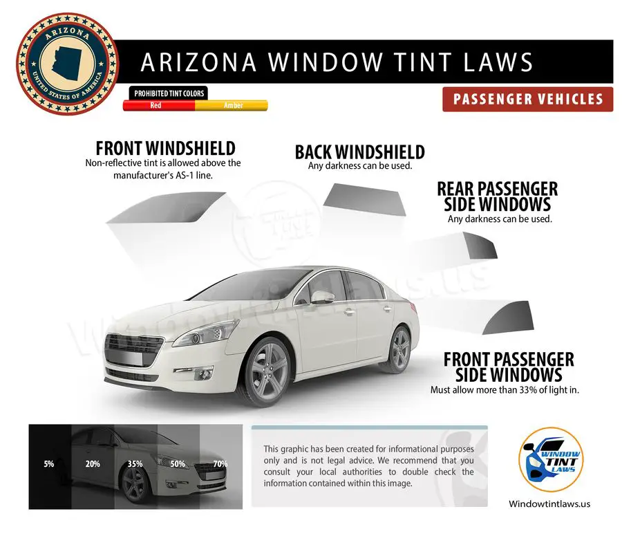arizona tint laws passenger