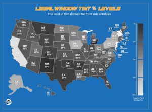 Window Tint Percentage State Maps