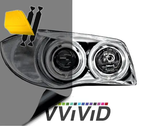 Vvivid smoke black gloss vinyl headlight tint