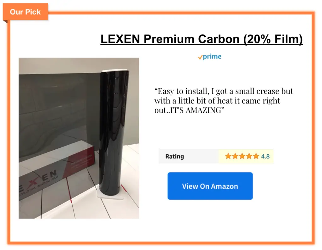 20 window tint carbon lexen 