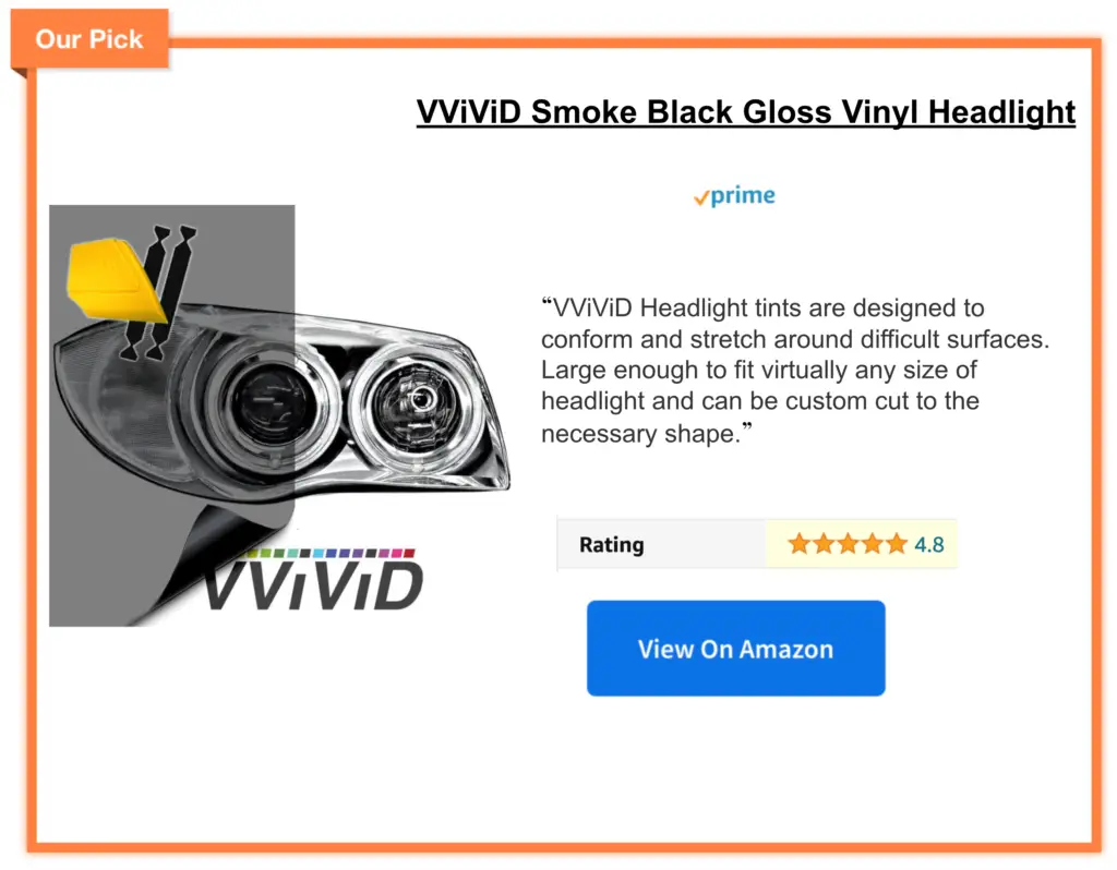 Vvivid smoke black gloss vinyl headlight