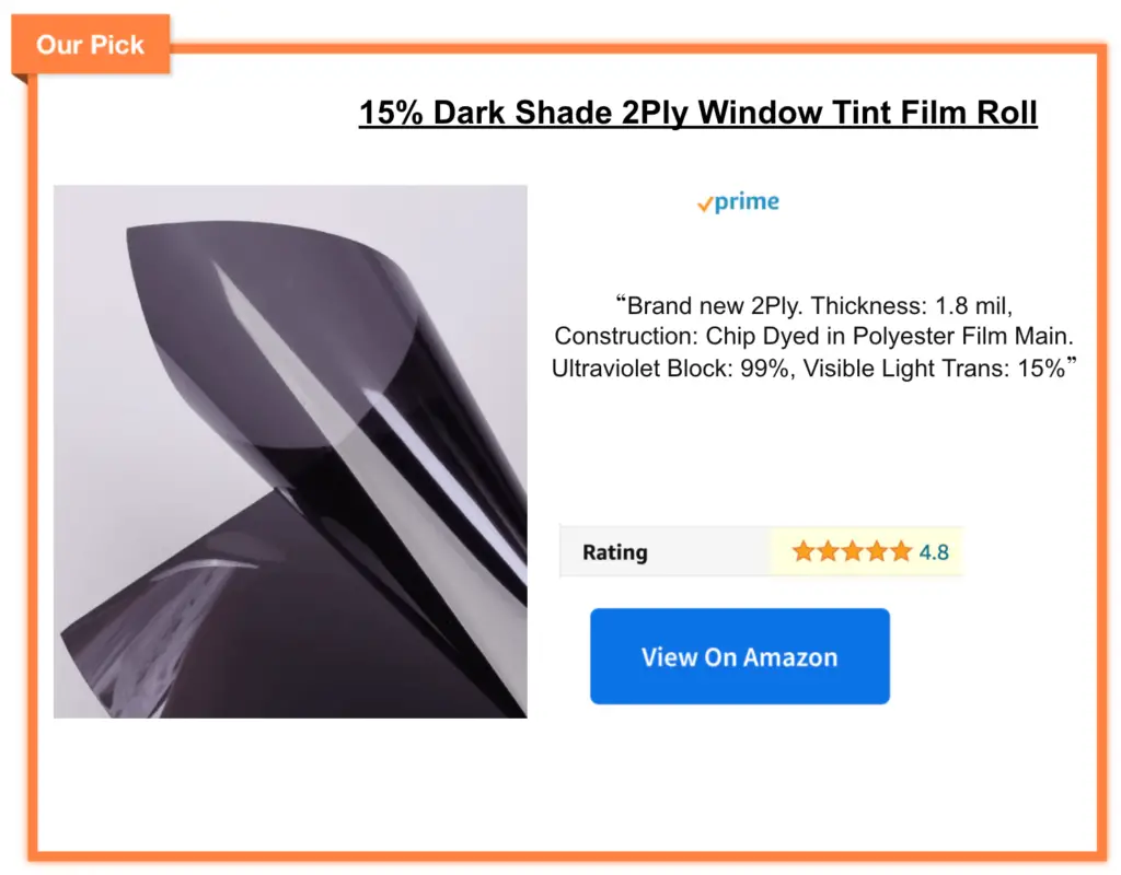 best 15 percent tint film to buy