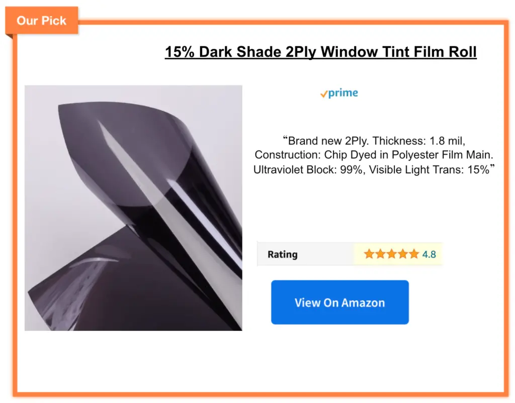 Best 15 percent tint film to buy