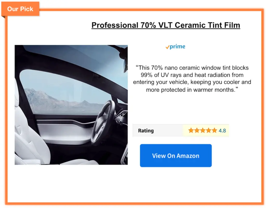 Best 70 percent window tint