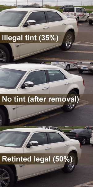 Enforcement and penalties for illegal tinting